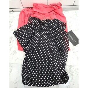 2 Woman’s XL Dresses Dressy Business Date Night Polka Dots Midi Vacation Church